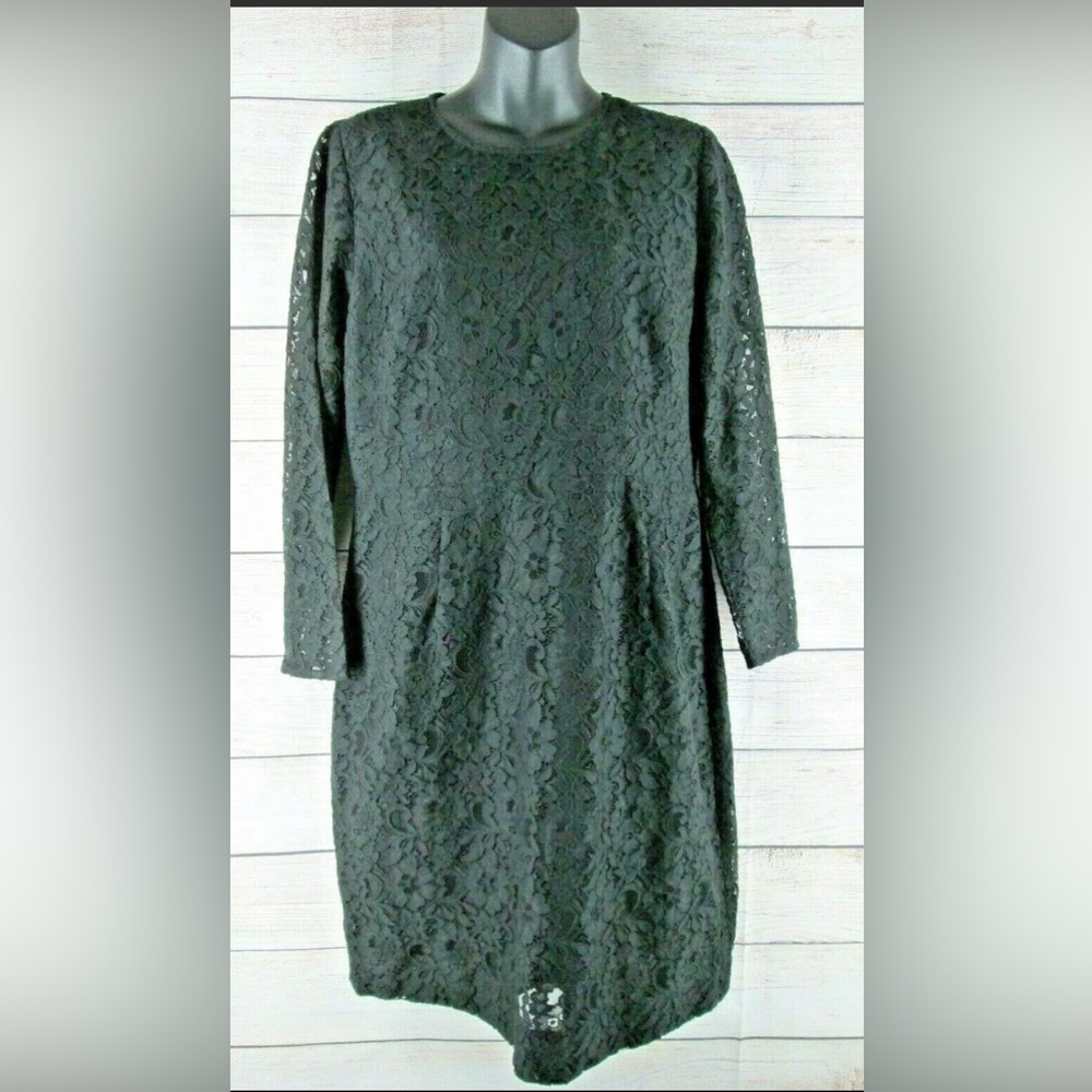 NWT J.Crew Black Lace Long Sleeve Dress, Knee Length Women's Size 10. Holiday.